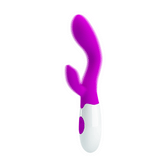 Vibrador Brighty Pretty Love - Pink silicone vibrator with curved design for G-spot stimulation